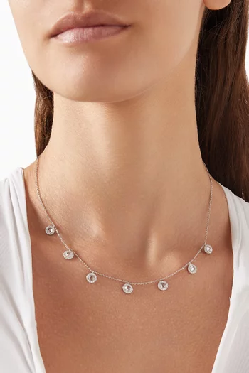 Multi-stone Drop Pendant Necklace in Sterling Silver