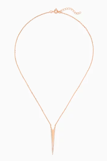 Vertical Necklace in Rose Gold-plated Sterling Silver
