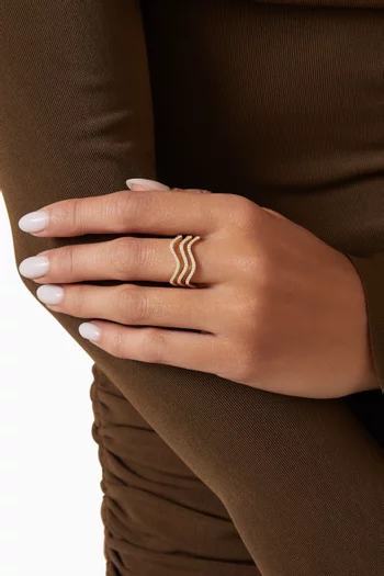 Wave Ring in Gold-plated Sterling Silver