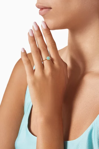 Luna Amazonite & Sapphire Ring in 18kt Gold Vermeil