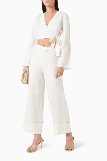 Colley Cropped Pants in Linen Blend