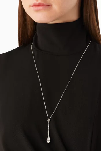 Cleo Diamond Teardrop Pendant Necklace in 18kt White Gold