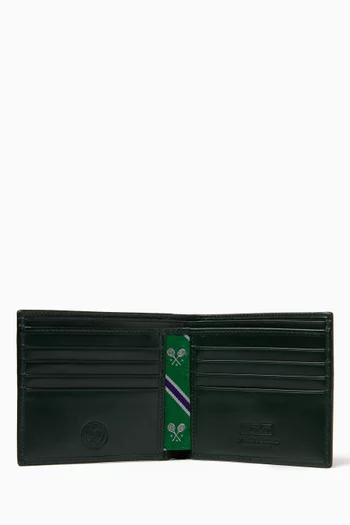 محفظة ثنائية الطيّ بشعار Wimbledon جلد