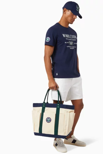 حقيبة يد عملية بشعار Wimbledon قنب قطني