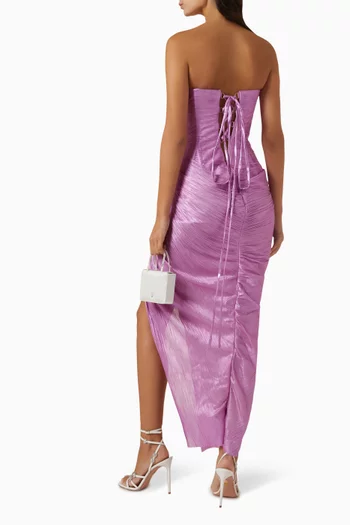 Ruby Strapless Midi Dress in Silk Tulle