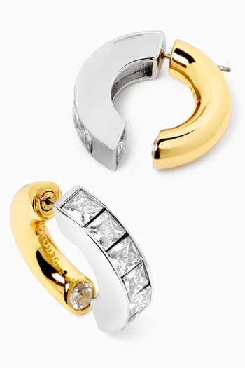 Lola Hoop Earrings in 12kt Gold and Silver Plated Brass