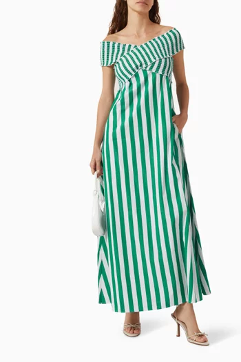 Santino Striped Maxi Dress in Cotton-voile