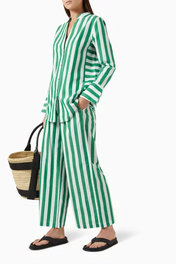 Leti Striped Pants in Cotton-voile