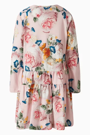 Baroque Rose Dress in Stretch Cotton