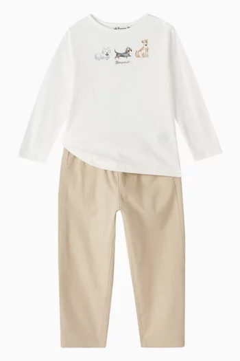 Straight-leg Pants in Stretch Cotton