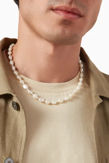 Baroque Pearl Necklace in Sterling Silver