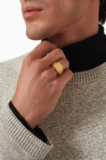 Arabia Signet Ring in Gold-plated Sterling Silver