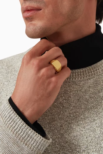 Arabia Signet Ring in Gold-plated Sterling Silver