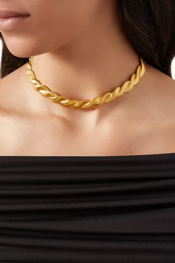 Petit Tressé Necklace in 24kt Gold-plated Brass