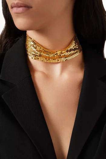 Naomi Choker Necklace in 24kt Gold-plated Brass