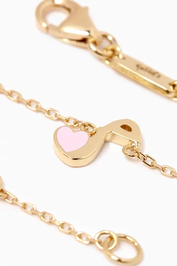 Arabic Letter 'Meem' Heart Charm Bracelet in 18kt Yellow Gold