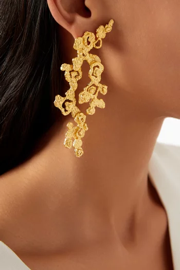 Riverstone Earrings in 18kt Gold-plated Brass