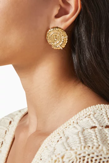 Galia Crystal Earrings in 18kt Gold-plating