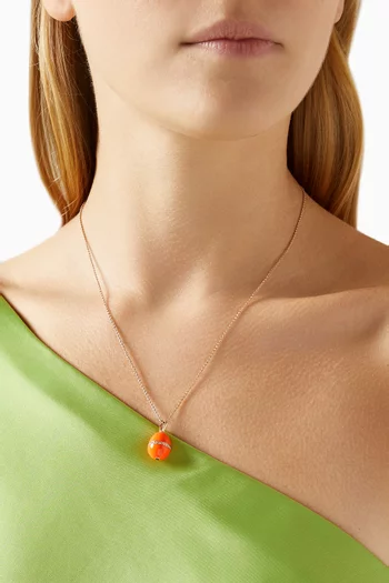 Essence Diamond Belt Egg Pendant Necklace in 18kt Rose Gold