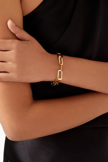 Clarisse Chunky Paperclip Bracelet in 18kt Gold-plated Stainless Steel
