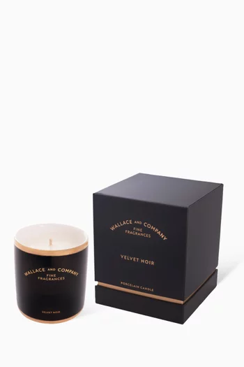 Velvet Noir Porcelain Candle, 300ml