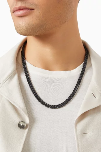 Curb Chain Diamond Necklace in Titanium