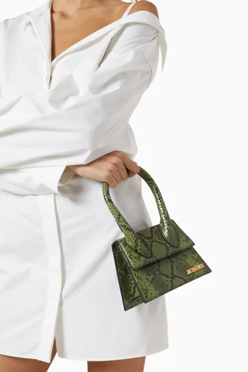Le Chiquito Moyen Tote Bag in Snake Embossed Leather