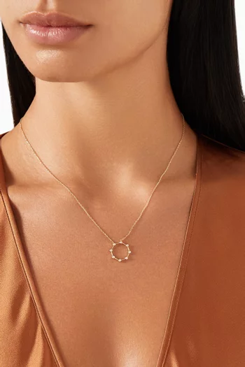 Octagon Diamond Pendant Necklace in 14kt Yellow Gold