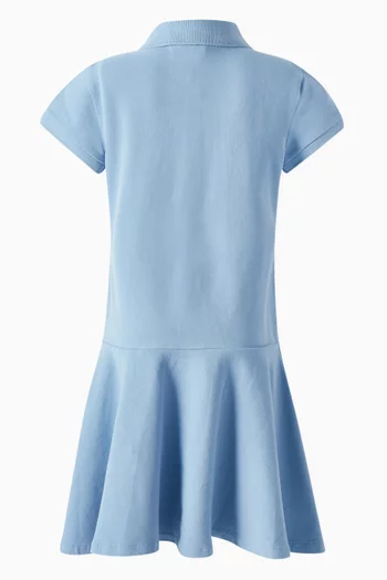 Flared Polo Dress in Cotton-piqué