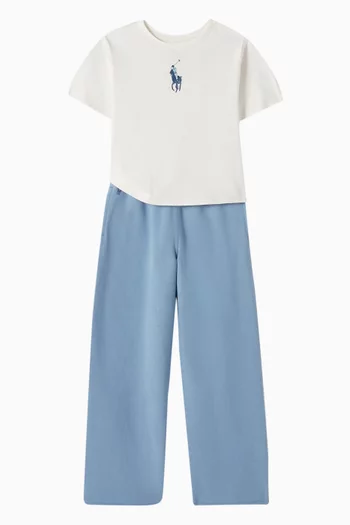 Wide-leg Sweatpants in Cotton-blend