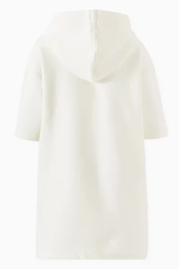 Logo Hooded Dress in Organic Cotton