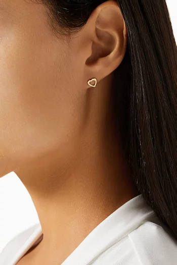 Hiba Heart Single Stud Earring in 18kt Gold