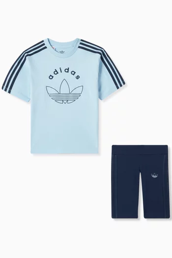 Logo T-shirt & Shorts Set in Cotton-jersey