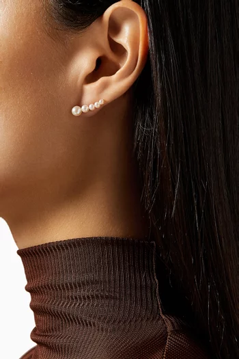 Five Pearl Single Earring in 18kt Gold