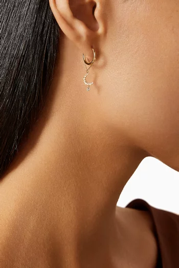 Moon Chain Diamond Single Earring in 18kt Gold
