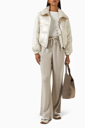 Wide-leg Sweatpants in Cotton-silk Interlock