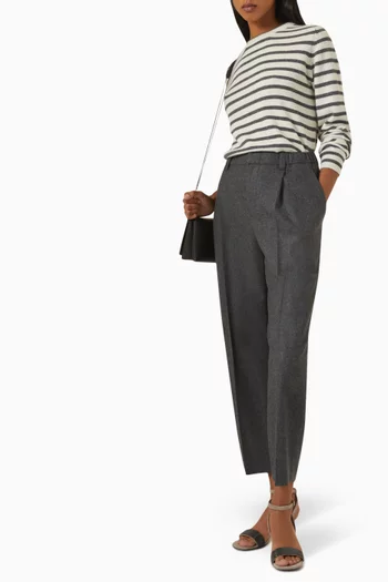 Baggy Pleated Pants in Wool & Cashmere Flannel