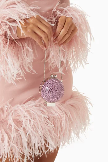 Micro Orb Bag in Swarovski and Silver-plated Brass