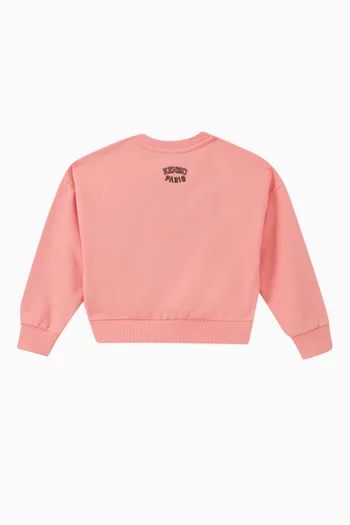 Embroidered Sweatshirt in Cotton Blend