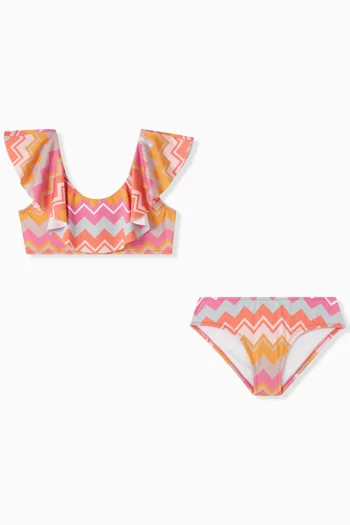 All-over Chevron-print Two-piece Bikini Set