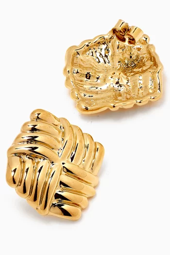 أقراط ويند ميني بتصميم عقدة معدن مطلي ذهب