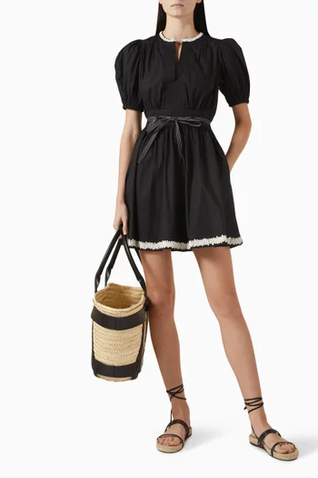 Wilda Belted Mini Dress in Cotton