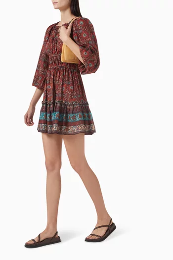 Val Printed Mini Dress in Cotton Blend