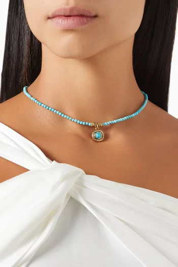 Serene Turquoise Necklace in Gold-plated Brass