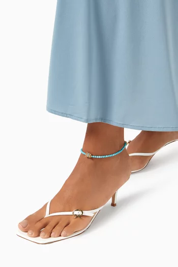 Marine Turquoise Anklet in Gold-plated Brass