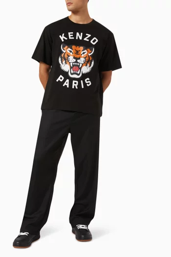 Unisex Lucky Tiger Oversized T-shirt in Cotton-jersey