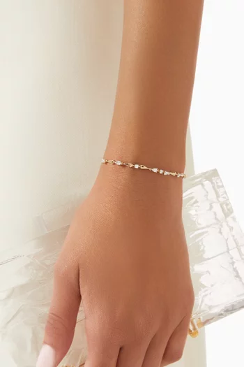 Diamond Link Bracelet in 10kt Gold