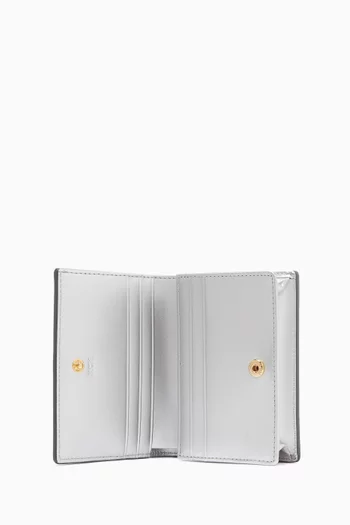 Diamond Snap Wallet in Metallic Calf Leather