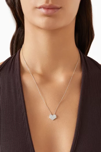 Cherish Diamond Heart Necklace in 18kt White Gold