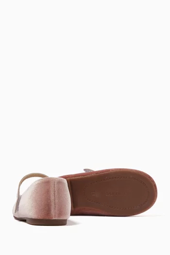 Heart Ballerina Flats in Velvet